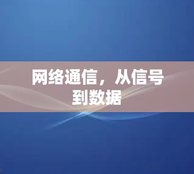 网络通信，从信号到数据