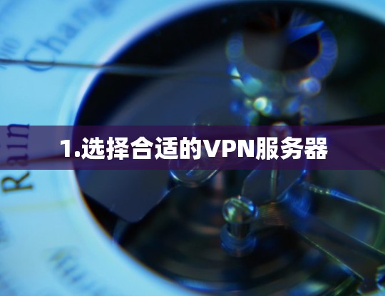 1.选择合适的VPN服务器 1.选择合适的VPN服务器
