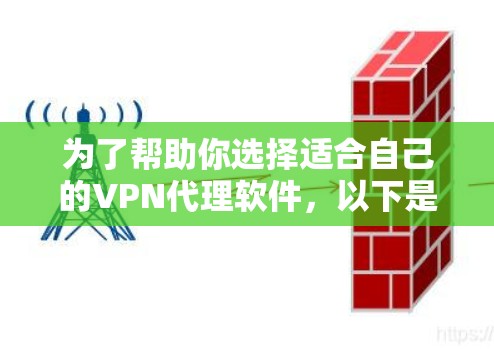 为了帮助你选择适合自己的VPN代理软件，以下是一些步骤和建议